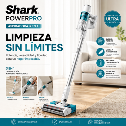 Shark PowerPro™ - Aspiradora Inalámbrica 3 en 1