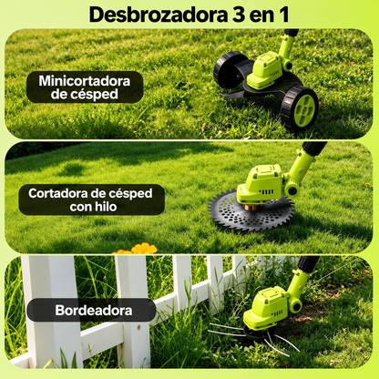 Podadora Inalambrica Cesped Ruedas